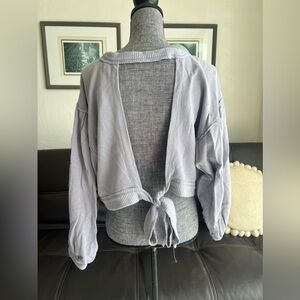 PILCRO | ANTHROPOLOGY Gray Open Back Sweater